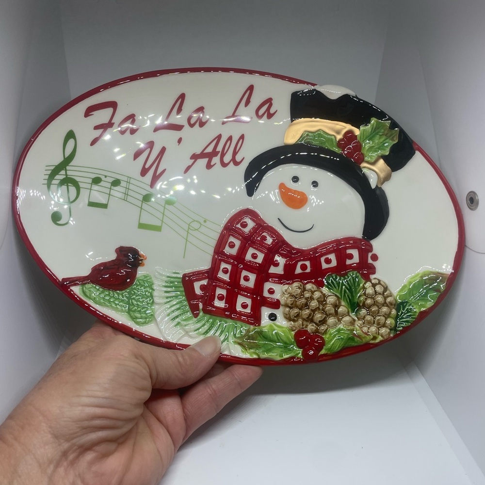 Fitz and Floyd Holly Berry Sentiment Tray